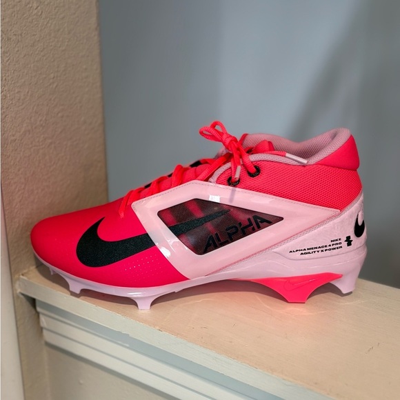 Nike Alpha Menace 4 Pro NRG Racer Pink Football Cleats HJ4568-600 Mens Size 13 - Picture 4 of 9